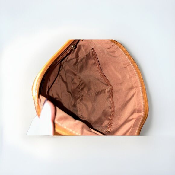 Le Donne‎ Leather Carefree Top Zip Camel Brown Colombian Leather Crossbody Bag - Picture 9 of 10